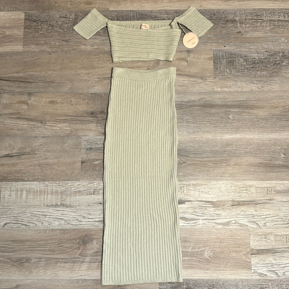 NEW Camila Coelho, XS, Joss Top in Light Mint and Joss Skirt in Light Mint